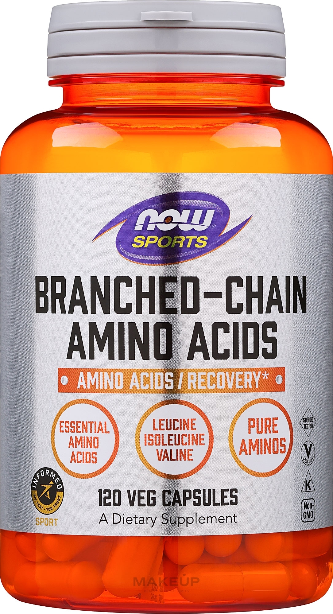 Kompleks aminokwasów dla sportowców - Now Foods BCAA Amino Acids Sports — Zdjęcie 120 szt.