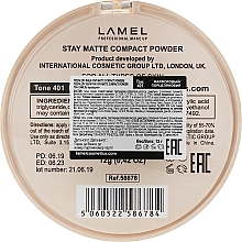 PRZECENA! Kompaktowy puder matujący do twarzy - LAMEL Make Up Stay Matte Compact Powder * — Zdjęcie N3