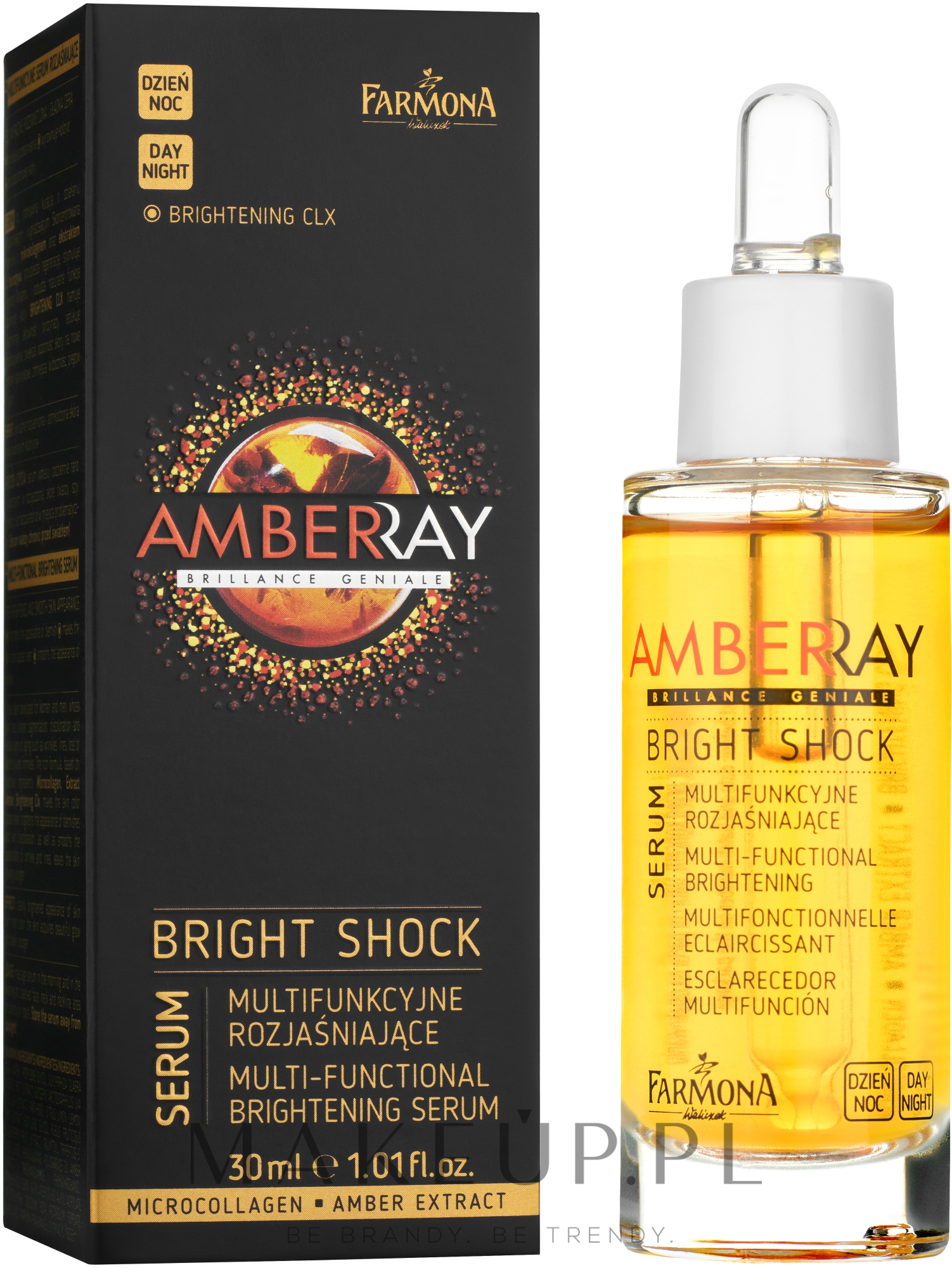 Multifunkcyjne serum rozjaśniające - Farmona Amberray Bright Shock Serum — Zdjęcie 30 ml