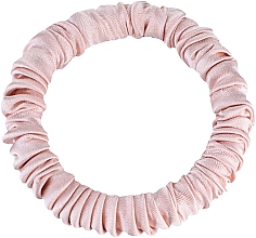 Kup Cienka gumka-scrunchie do włosów z naturalnego jedwabiu, pudrowy róż Skinny - MAKEUP