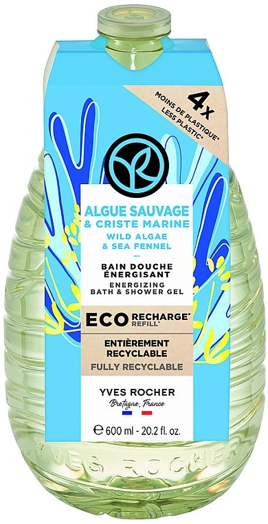 Żel pod prysznic - Yves Rocher Wild Algae & Sea Fennel Energizing Bath & Shower Gel (jednostka zamienna) — Zdjęcie N1