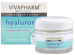 Liftingujący krem ​​do twarzy z kwasem hialuronowym - Vivaco Vivapharm Intensive Hyaluronic Acid Cream — Zdjęcie N1
