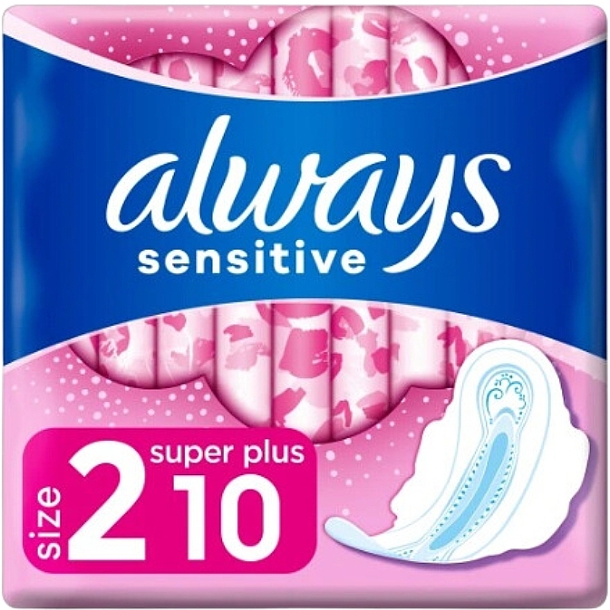 Podpaski higieniczne, 10 szt - Always Sensitive Ultra Super Plus — Zdjęcie N1