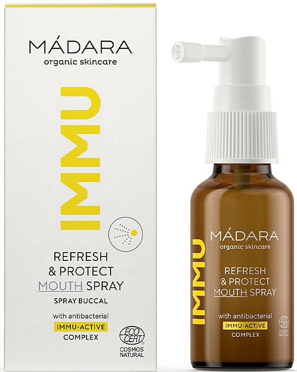 Odświeżająco-ochronny spray do jamy ustnej - Madara Cosmetics IMMU Refresh & Protect Mouth Spray — Zdjęcie N1