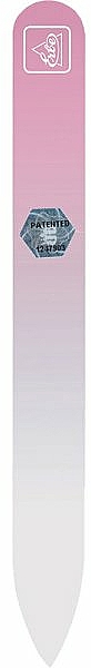 Szklany pilnik do paznokci, 9 cm, pastelowy róż - Erbe Solingen Soft-Touch — Zdjęcie N1
