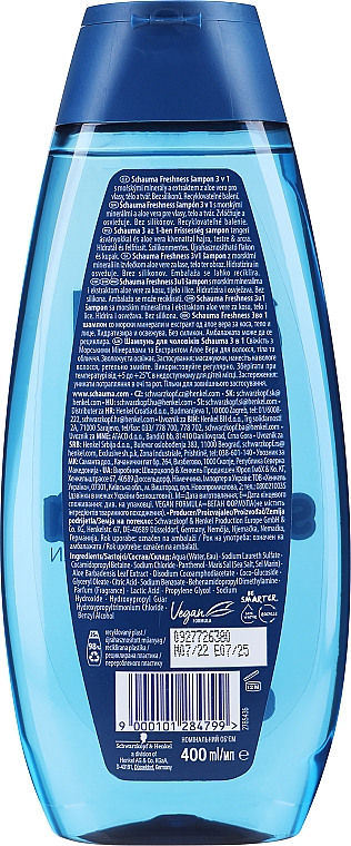 Szampon dla mężczyzn 3w1 Morskie minerały i aloes - Schauma Men Sea Minerals + Aloe Vera 3 in 1 Shampoo — Zdjęcie N2