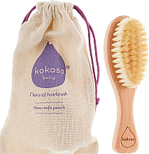 Drewniana szczotka do włosów z naturalnego włosia - Kokoso Baby Natural Baby Hairbrush — Zdjęcie N2