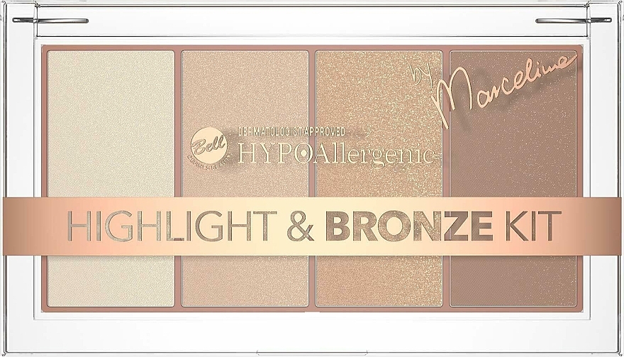PRZECENA! Hypoalergiczny zestaw rozświetlaczy i bronzera - Bell HYPOAllergenic Highlight & Bronze Kit by Marcelina * — Zdjęcie N1