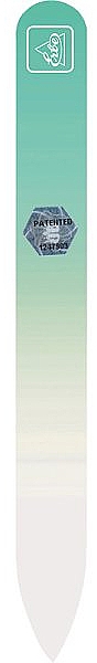 Szklany pilnik do paznokci, 14 cm, pastelowa zieleń - Erbe Solingen Soft-Touch — Zdjęcie N1