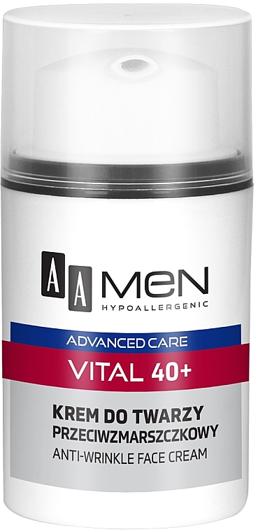 Przeciwzmarszczkowy krem do twarzy dla mężczyzn 40+ - AA Men Advanced Care Vital Face Cream Anti-Wrinkle — Zdjęcie N2