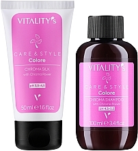 Zestaw do włosów farbowanych - Vitality's C&S Colore Chroma Kit Travel (shmp/100ml + h/mask/50ml) — Zdjęcie N2