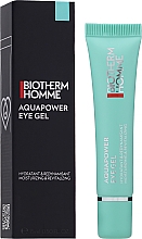 Nawilżający żel pod oczy przeciw opuchnięciom dla mężczyzn - Biotherm Homme Aquapower Eye De-Puffer — Zdjęcie N2