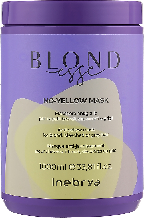 Maska do włosów rozjaśnianych lub siwych - Inebrya Blondesse No-Yellow Mask — Zdjęcie N2