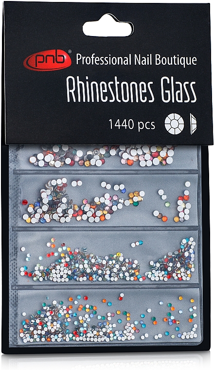 Cyrkonie do paznokci - PNB Colorful Mix SS2,3,6,8,10,12 Glass — Zdjęcie N1