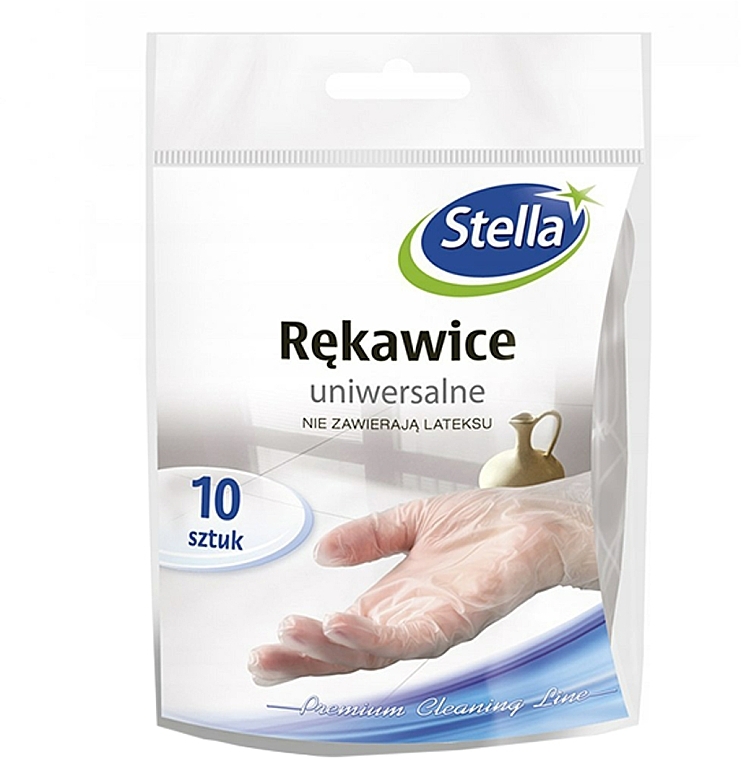 Uniwersalne rękawice winylowe, 10 sztuk - Stella — Zdjęcie N1