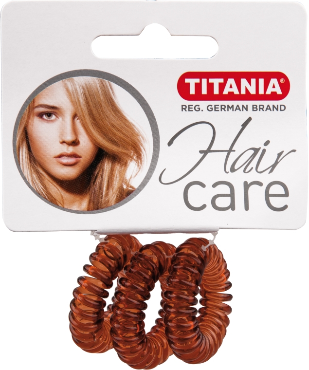 Gumki do włosów plastikowe Anti Ziep, brązowe, 3 szt, średnica 2,5 cm - Titania