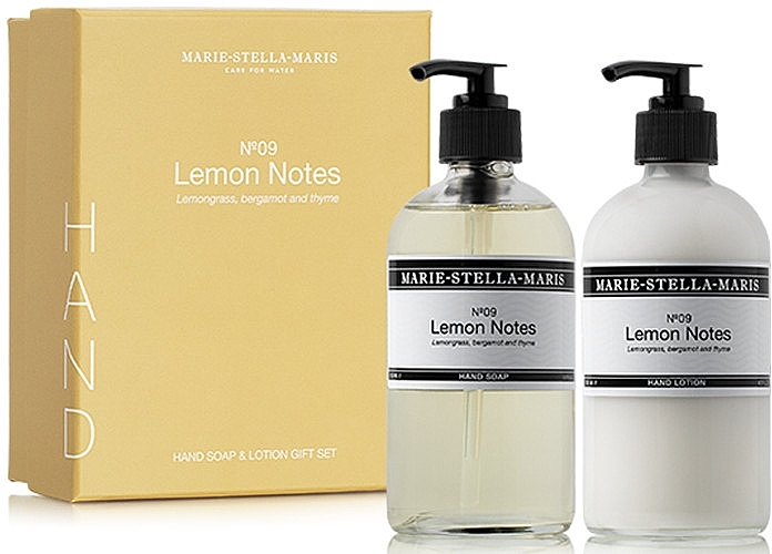 Zestaw - Marie-Stella-Maris №09 Lemon Notes Hand Gift Set (h/soap/250ml + h/lot/250ml) — Zdjęcie N1