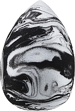 Marmurkowa gąbeczka do makijażu, czarno-biała - Lewer — Zdjęcie N1