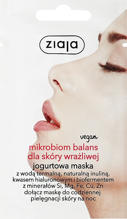 Jogurtowa maska do skóry wrażliwej Mikrobiom balans - Ziaja Microbiom Cream Face Mask