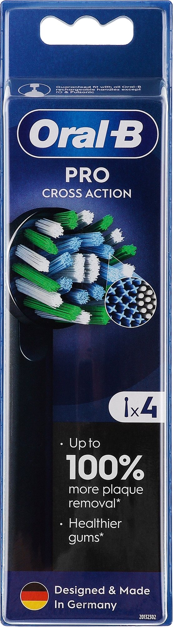 Wymienne końcówki do elektrycznej szczoteczki do zębów, 4 szt. - Oral-B Pro Cross Action Black  — Zdjęcie 4 szt.