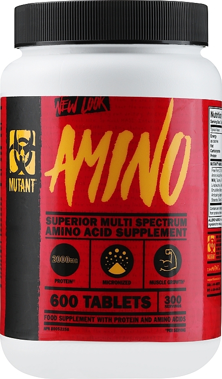 Kompleks aminokwasów w tabletkach - Mutant Core Series Amino — Zdjęcie N2