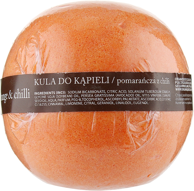 Musująca kula do kąpieli Pomarańcza z chili - Organique HomeSpa — Zdjęcie N3