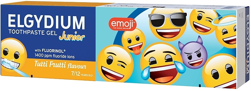 Pasta do zębów dla dzieci 7-12 lat, Tutti Frutti - Elgydium Emoji Junior Tutti Frutti — Zdjęcie N2