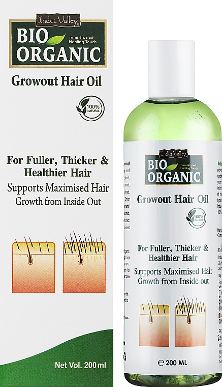 Olej pielęgnujący do włosów stymulujący ich wzrost - Indus Valley Bio Organic Growout Hair Oil — Zdjęcie N2