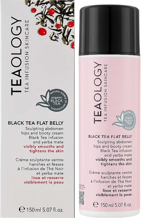 Krem ujędrniający na brzuch, uda i pośladki z naparem z czarnej herbaty i yerba mate - Teaology Black Tea Flat Belly Cream — Zdjęcie N2