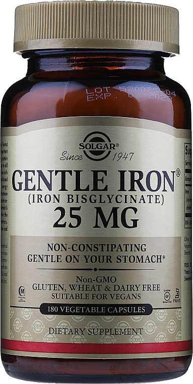 Suplement diety Żelazo 25 mg - Solgar Gentle Iron — Zdjęcie N3