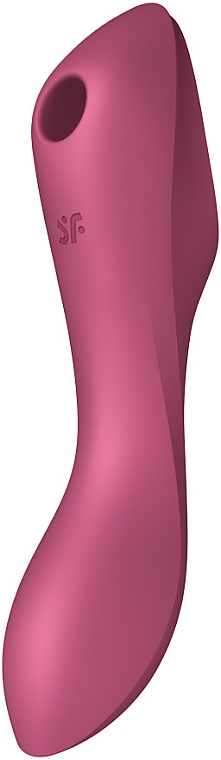 Bezdotykowy masażer łechtaczki i wibrator punktu G, 17,5x5,3 cm, czerwony - Satisfyer Curvy Trinity 3 — Zdjęcie N1