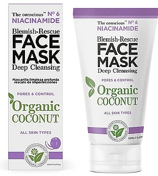 Maska do twarzy - Biovene Niacinamide Blemish-Rescue Face Mask Organic Coconut — Zdjęcie N1