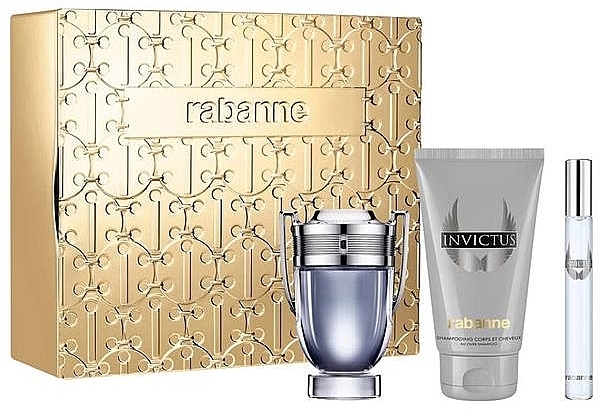 Paco Rabanne Invictus - Zestaw (edt/50ml + sh/g/100ml + edt/10ml) — Zdjęcie N1