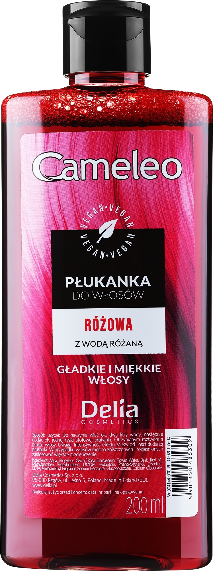 Różowa płukanka do włosów - Delia Cameleo — Zdjęcie 200 ml