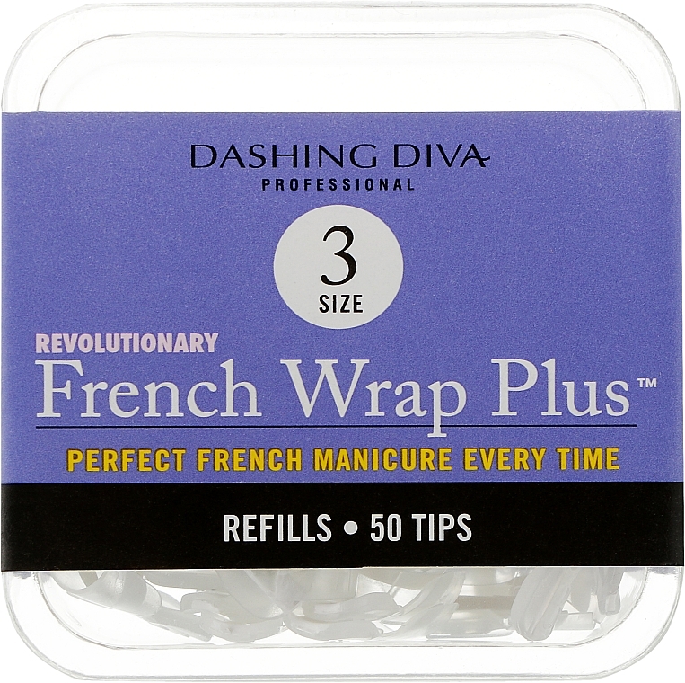 Tipsy - Dashing Diva French Wrap Plus White 50 Tips (Size 3) — Zdjęcie N1