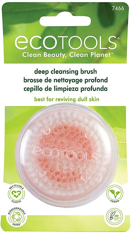 Szczoteczka do mycia twarzy, różowa - EcoTools Compact Deep Cleansing Facial Brush — Zdjęcie N3