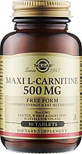 Suplement diety L-karnityna, 500 mg - Solgar L-Carnitine — Zdjęcie N1