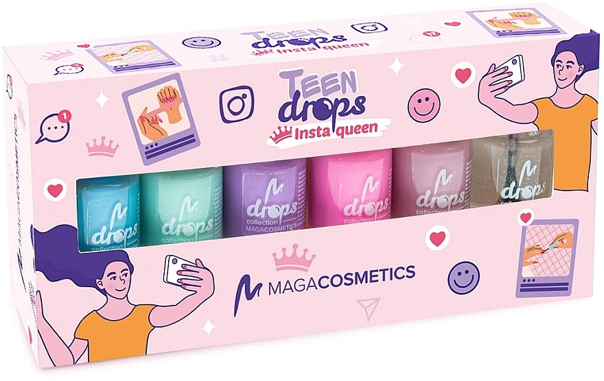 Zestaw lakierów do paznokci - Maga Cosmetics Teen Drops InstaQueen V.02 — Zdjęcie N1