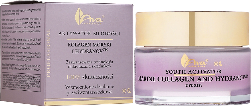 Przeciwzmarszczkowy krem do twarzy - Ava Youth Activator Collagen + Hydranov Cream — Zdjęcie N2