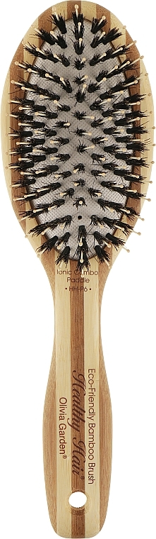 Szczotka do włosów - Olivia Garden Healthy Hair Oval Combo Eco-Friendly Bamboo Brush — Zdjęcie N1