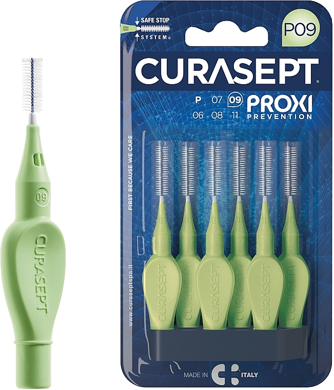 Szczoteczki międzyzębowe P09, 0,9 mm, zielone - Curaprox Curasept Proxi Prevention Light Green — Zdjęcie N1
