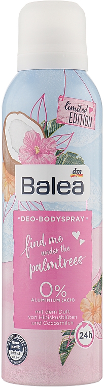 Dezodorant w sprayu do ciała - Balea Find Me Under The Palmtrees Deo-Bodyspray