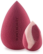 Kup Zestaw gąbek do makijażu mini jagodowo-pudrowo różowa + średnia ścięta, jagodowa - Boho Beauty Bohoblender Berry Regular + Pinky Berry Mini Cut