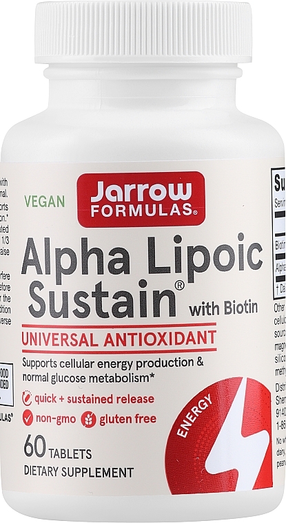 Suplementy odżywcze - Jarrow Formulas Alpha Lipoic Sustain with Biotin 300 mg — Zdjęcie N1