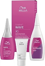 Kup PRZECENA! Zestaw do trwałej ondulacji włosów farbowanych i wrażliwych - Wella Professionals Creatine+ Wave (h/lot/75 ml + h/neutr/100 ml + treatm/30 ml) *