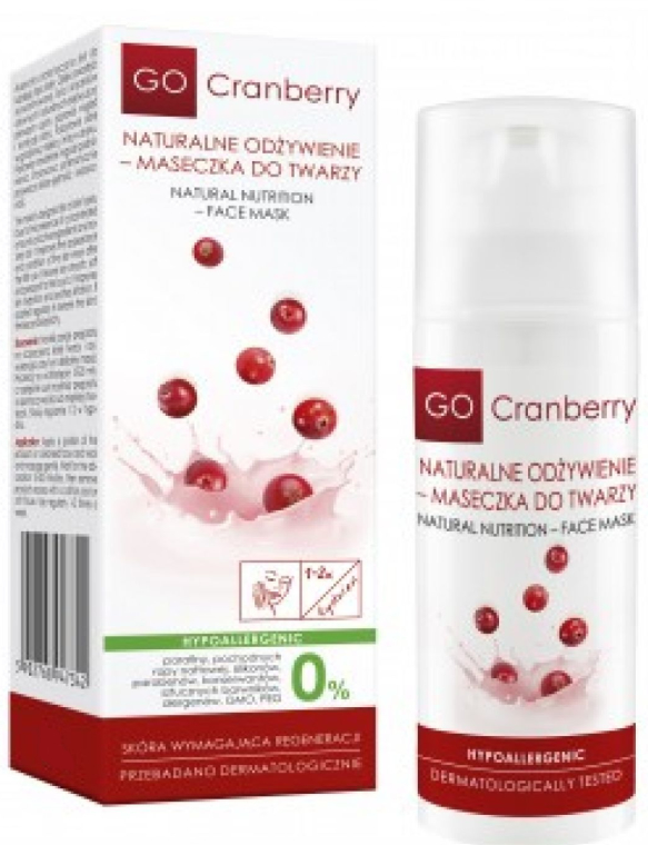 Hipoalergiczna maseczka do twarzy Naturalne odżywienie - GoCranberry Natural Nutrition Facial Mask