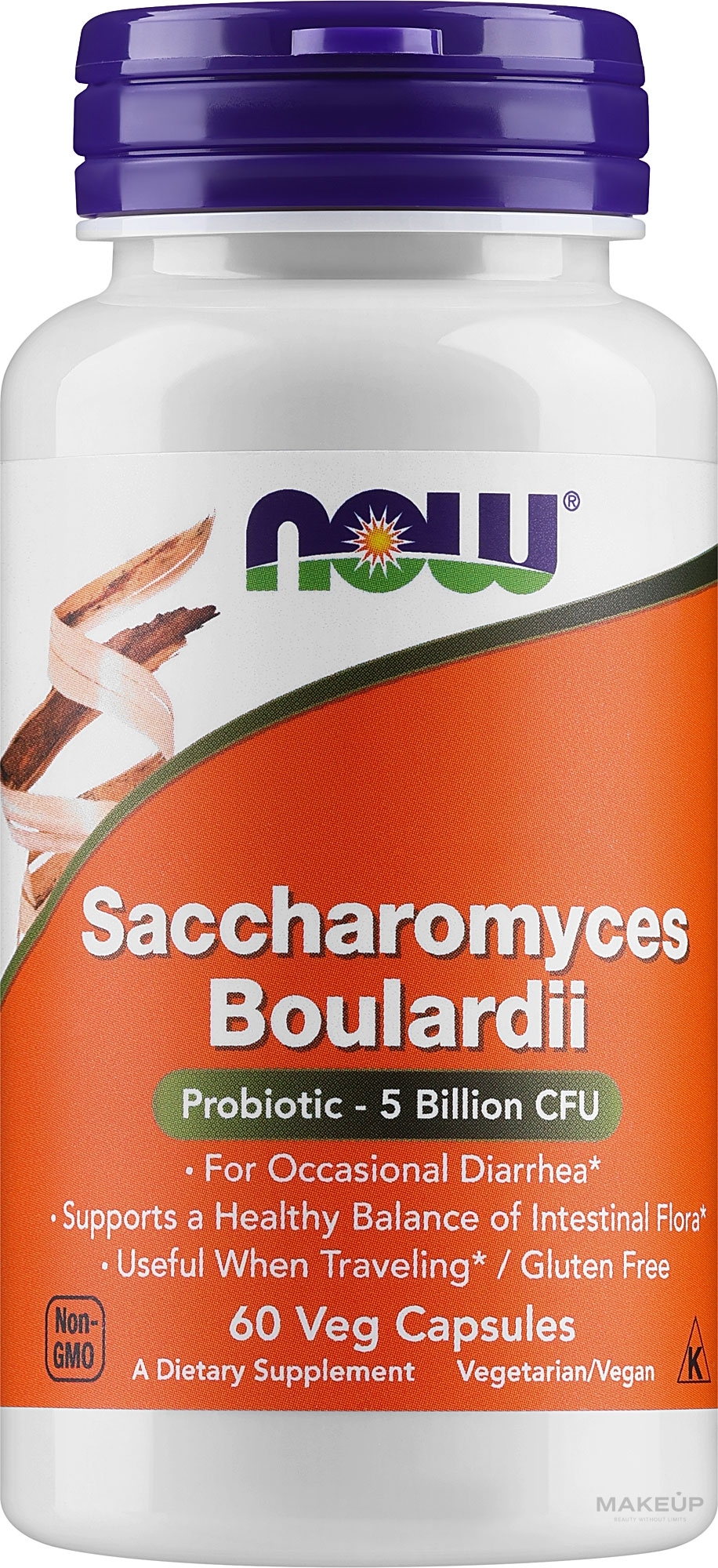 Drożdże typu probiotycznego na wsparcie przewodu pokarmowego - Now Foods Saccharomyces Boulardii — Zdjęcie 60 szt.