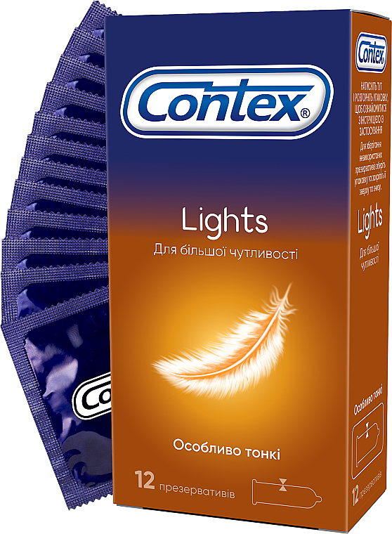 Bardzo cienkie prezerwatywy lateksowe z silikonowym lubrykantem, 12 szt. - Contex Lights