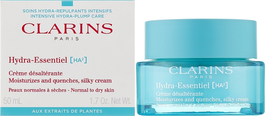 Krem na dzień do cery normalnej i suchej - Clarins Hydra-Essentiel Moisturizes And Quenches Silky Cream Normal To Dry Skin — Zdjęcie N2