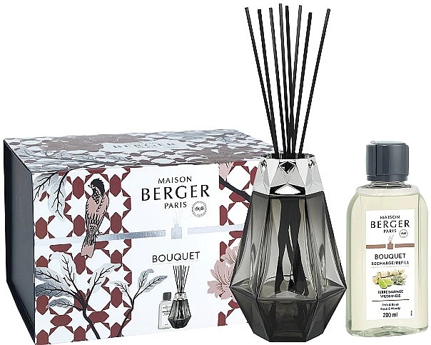 Zestaw - Maison Berger Wilderness Prisme Black Reed Diffuser Gift Set (diffuser/200ml + refill/200ml) — Zdjęcie N1